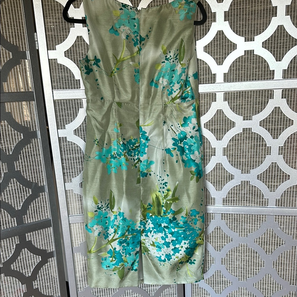 Floral Green and Blue Dress with Jacket - Picture 7 of 11